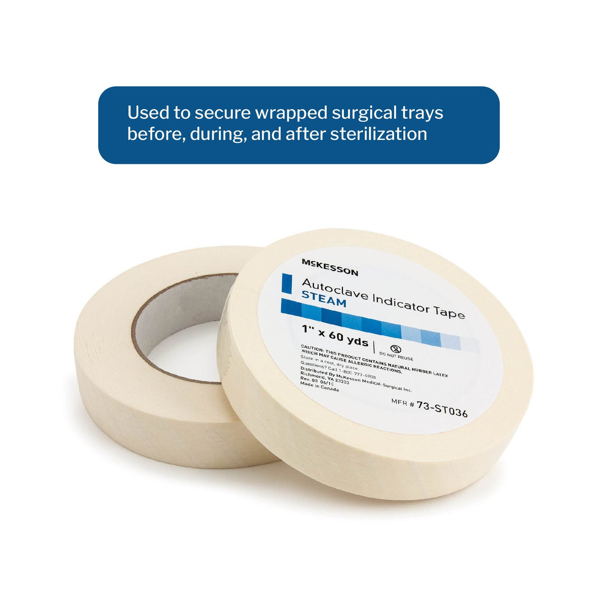 McKesson Steam Indicator Tape, 1 Inch x 60 Yard