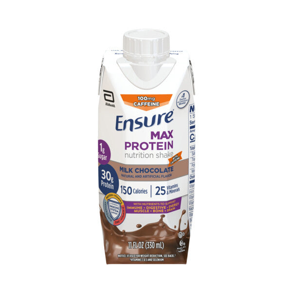 Ensure Max Protein, Milk Chocolate With Caffeine, Ready-to-Drink, 11 oz, Retail, EA/1