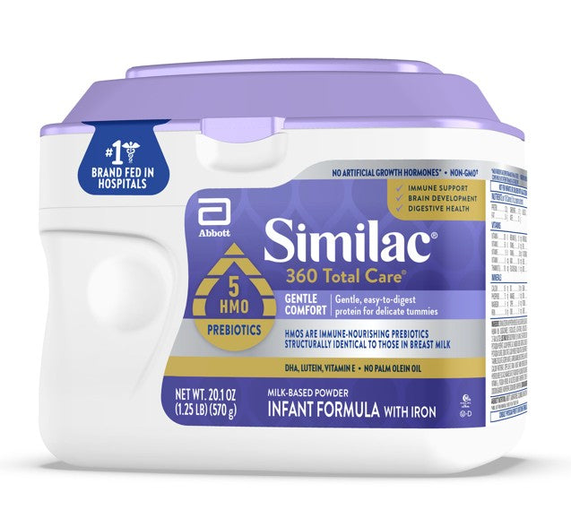 Similac 360 Total Care Gentle Comfort Powder, Unflavored, 20.1 oz Container, Retail
