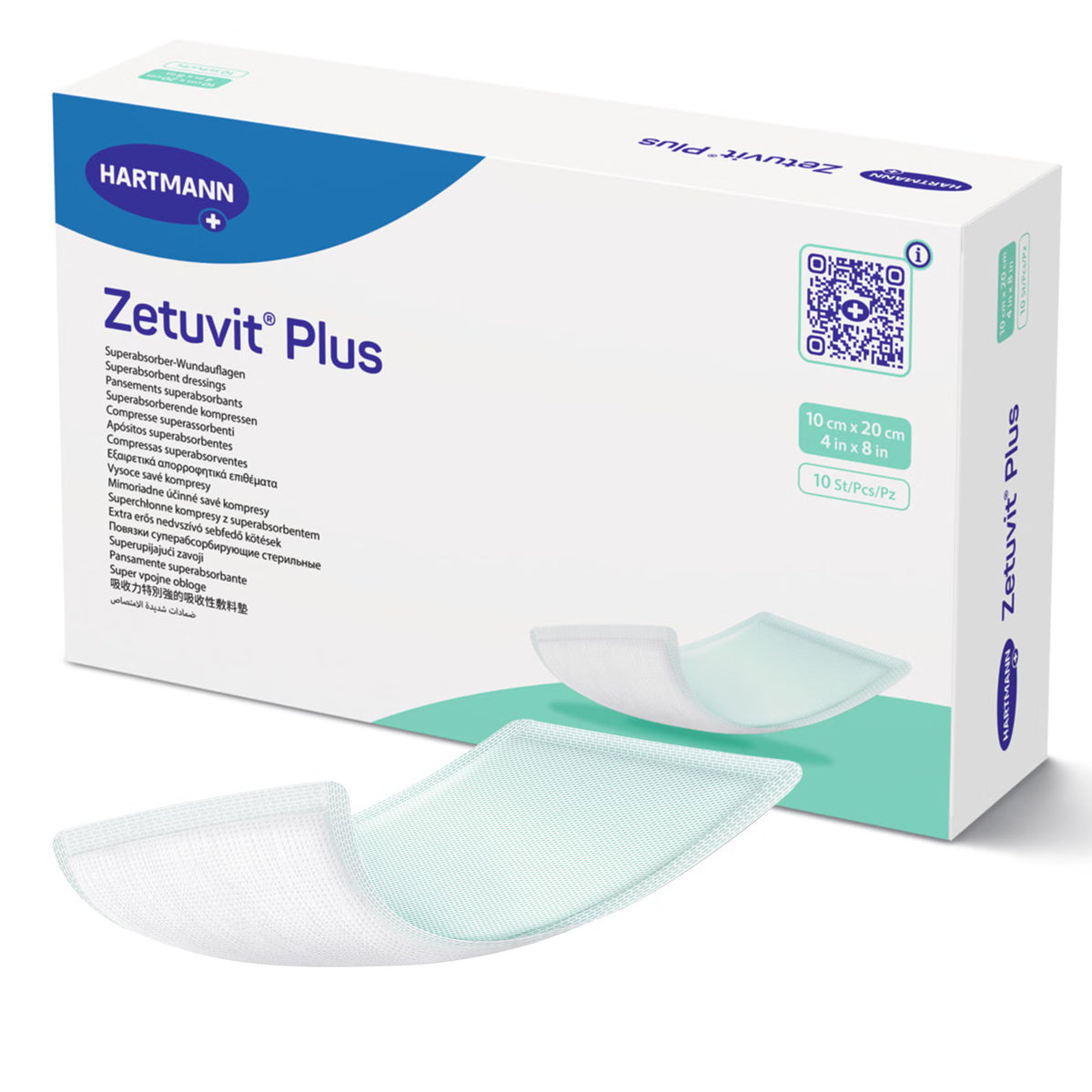 Zetuvit® Plus Sterile Superabsorbent Dressing, 4 x 8 Inch, EA/1