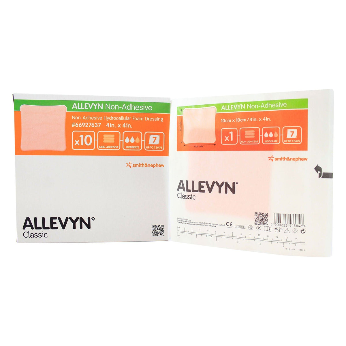 Allevyn Classic Nonadhesive without Border Foam Dressing, 4 x 4 Inch, BX/10