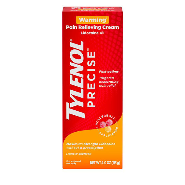 Tylenol Precise Warming Pain Relief Cream, 4% Lidocaine,4 oz