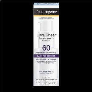 Neutrogena Ultra Sheer Face Serum, SPF 60, 1.7 Oz
