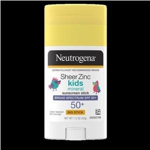 Neutrogena Sheer Zinc Kids Mineral Sunscreen Stick, SPF 50+, 1.5 oz