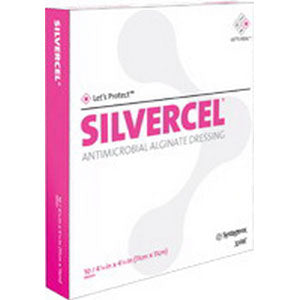 Silvercel Antimicrobial Alginate Dressing, 4" x 8"