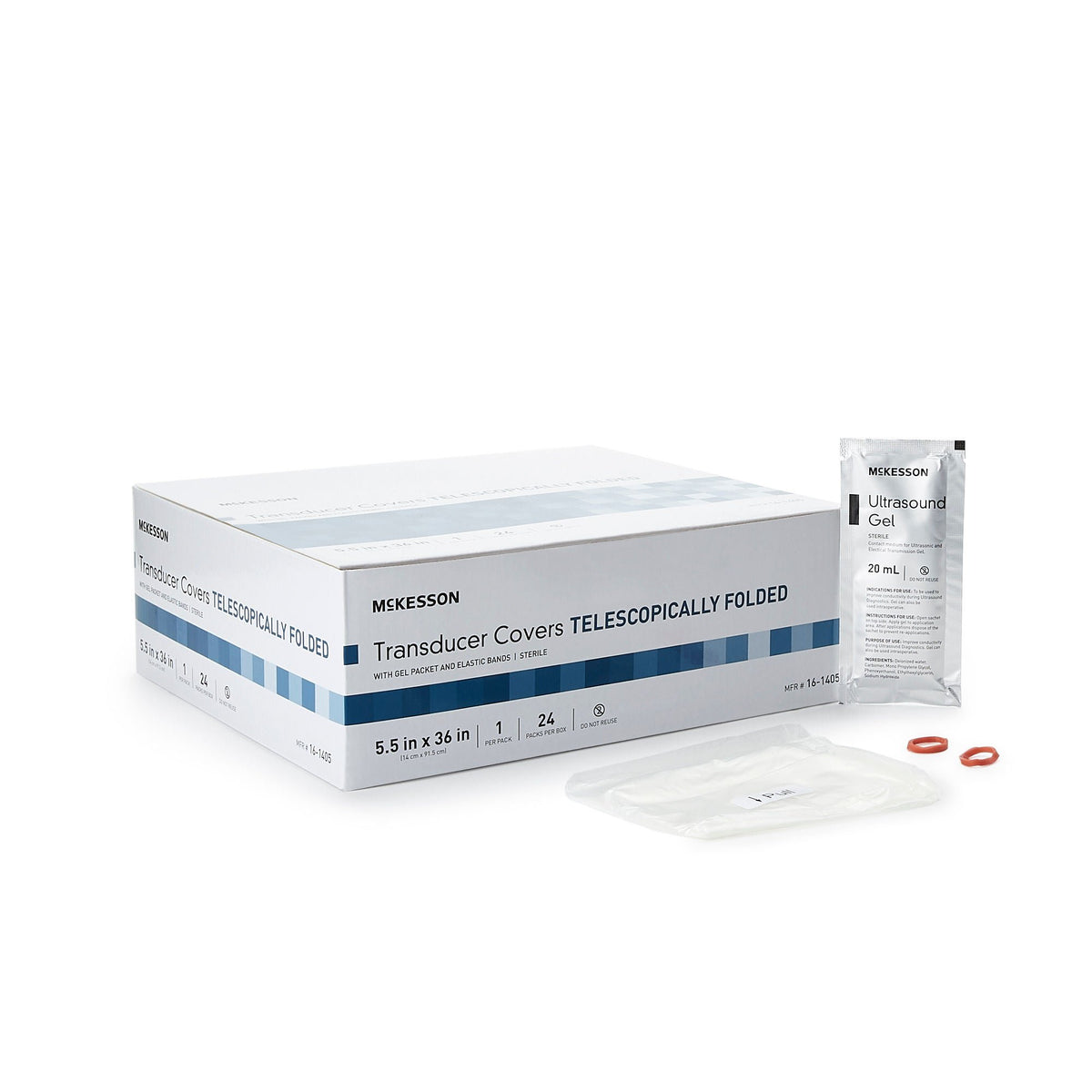 McKesson Telescopically Folded Transducer Cover, 5.5 x 36 Inch