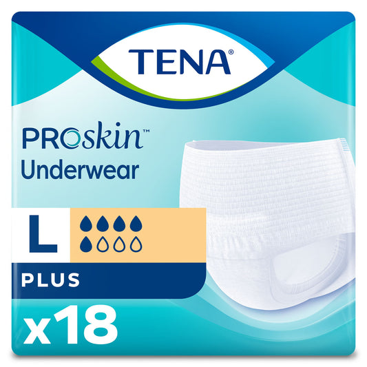 Tena® ProSkin™ Plus Fully Breathable Absorbent Underwear, Large, PK/18