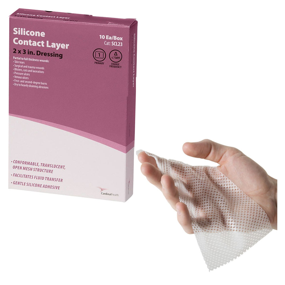 Cardinal Health Silicone Contact Layer 2" x 3", Sterile, EA/1