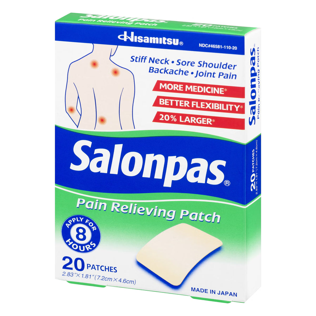 Salonpas® Pain Relieving Patches, CT/20