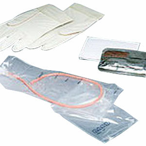 TOUCHLESS Plus Unisex Red Rubber Intermittent Catheter Kit 14 Fr 1100 mL
