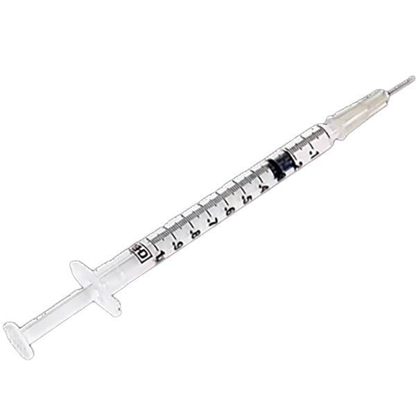 Syringe 1mL S/T with Needle, 27 x3/8 IB