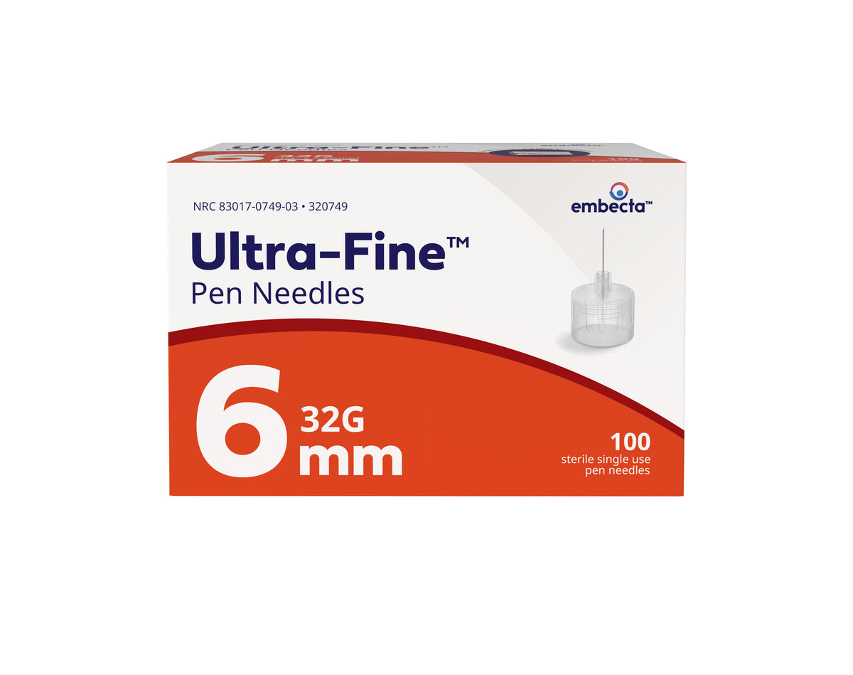 Ultra-Fine Micro Pen Needles 32g x 1/4" (6mm) 100 Count