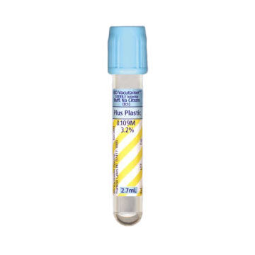 BD Vacutainer Plus Plastic Citrate Tube, 13 x 75mm, 2.7mL