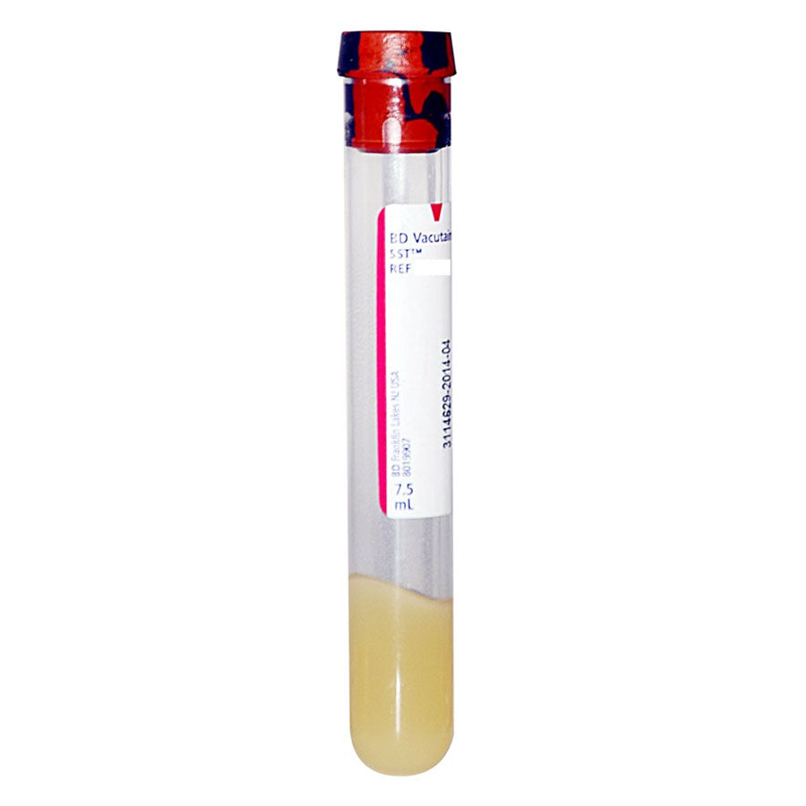 Vacutainer Plus Plastic Serum Tube with Red/Gray Conventional Closure, 8-1/2 mL, 16 mm x 100 mm