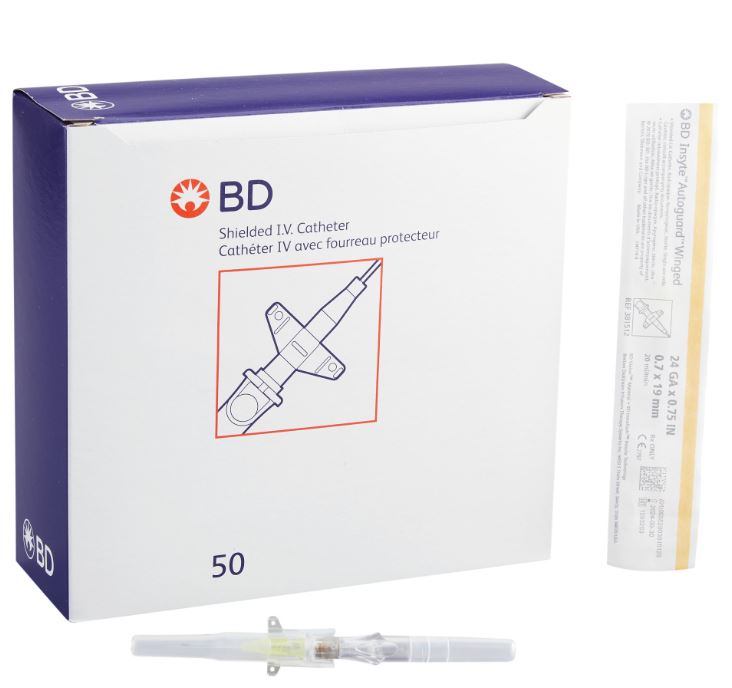 Insyte Autoguard Shielded IV Catheter, 24G x 3/4", EA/1