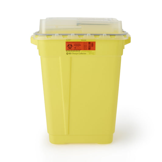 Chemotherapy Waste Container BD™ Yellow Base 26-1/4 H X 20 W X 14-3/4 D Inch Vertical Entry 19 gal.
