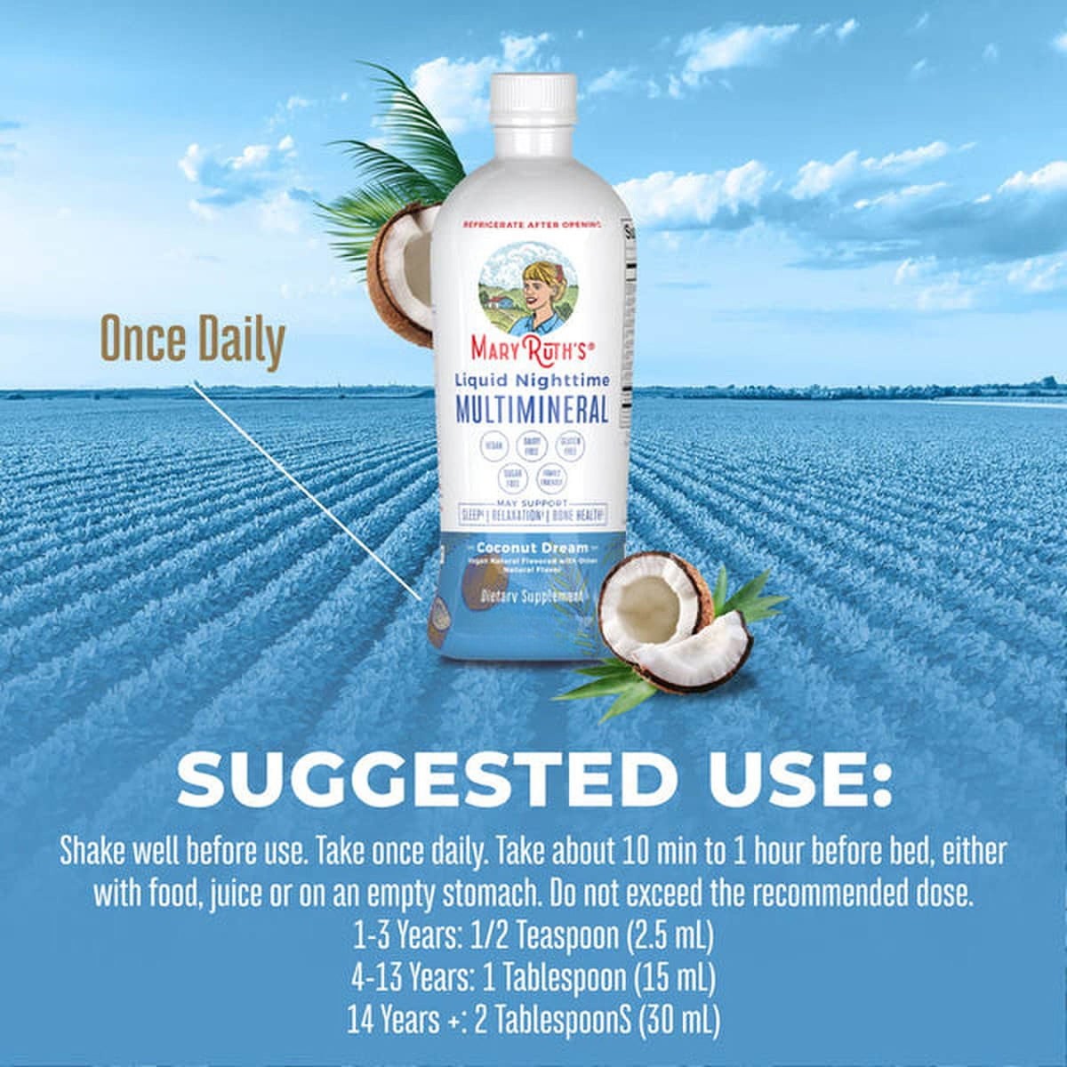 Mary Ruth's® Liquid Nighttime Multimineral, Coconut Dream, Dietary Supplement