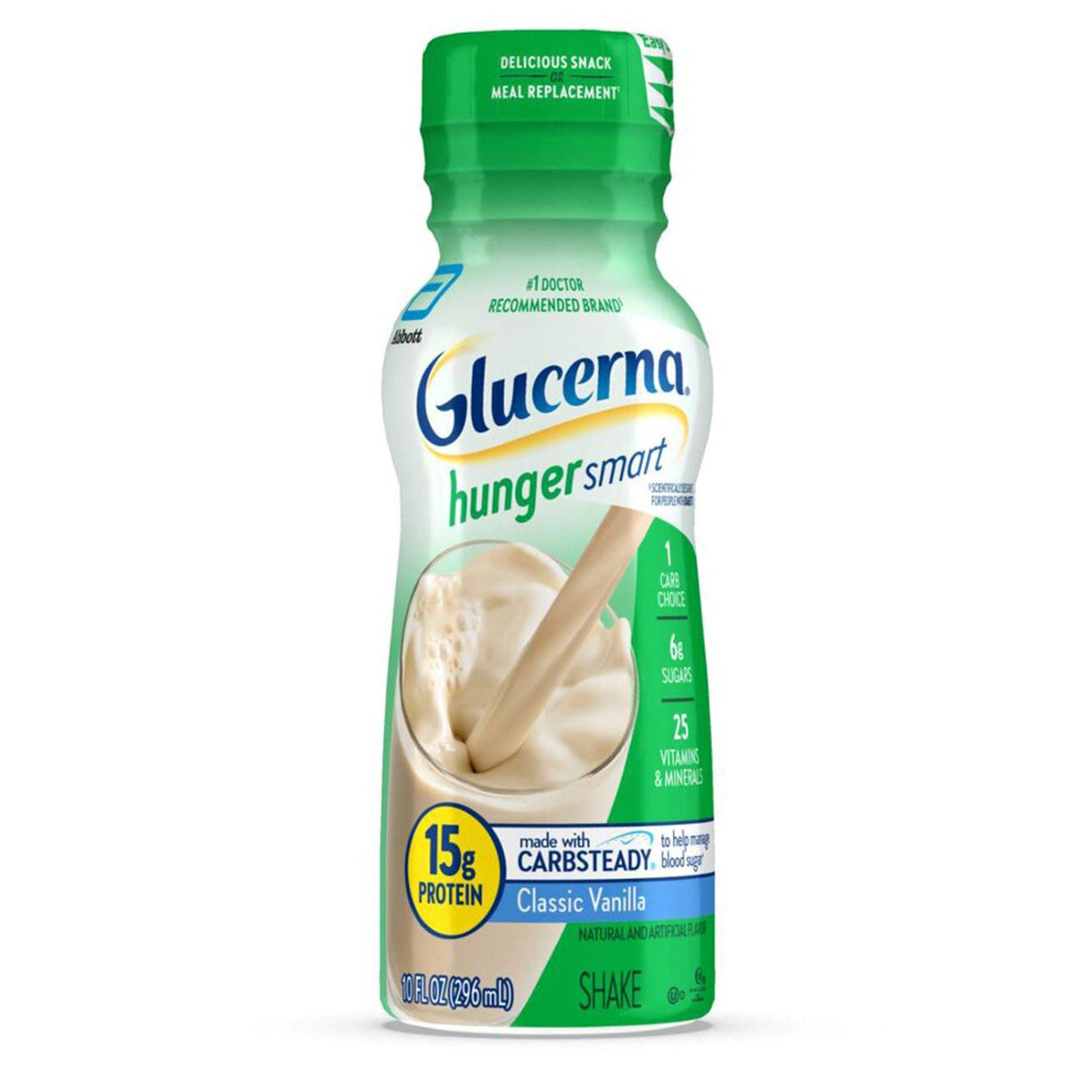 Glucerna® Hunger Smart Shake, Vanilla Flavor, 10-ounce bottle, CS/24