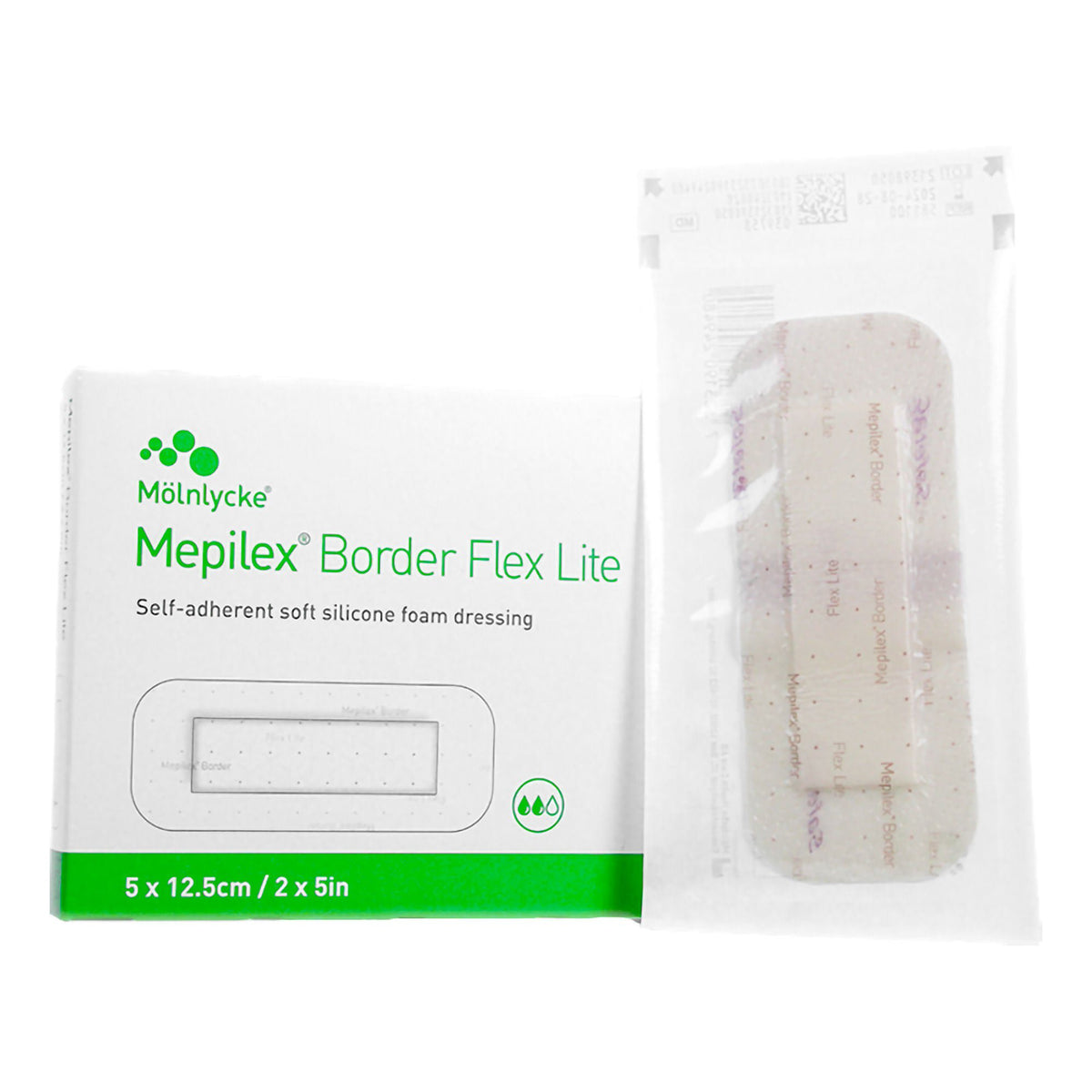 Mepilex® Border Flex Lite Silicone Foam Dressing, 2 x 5 Inch, BX/5