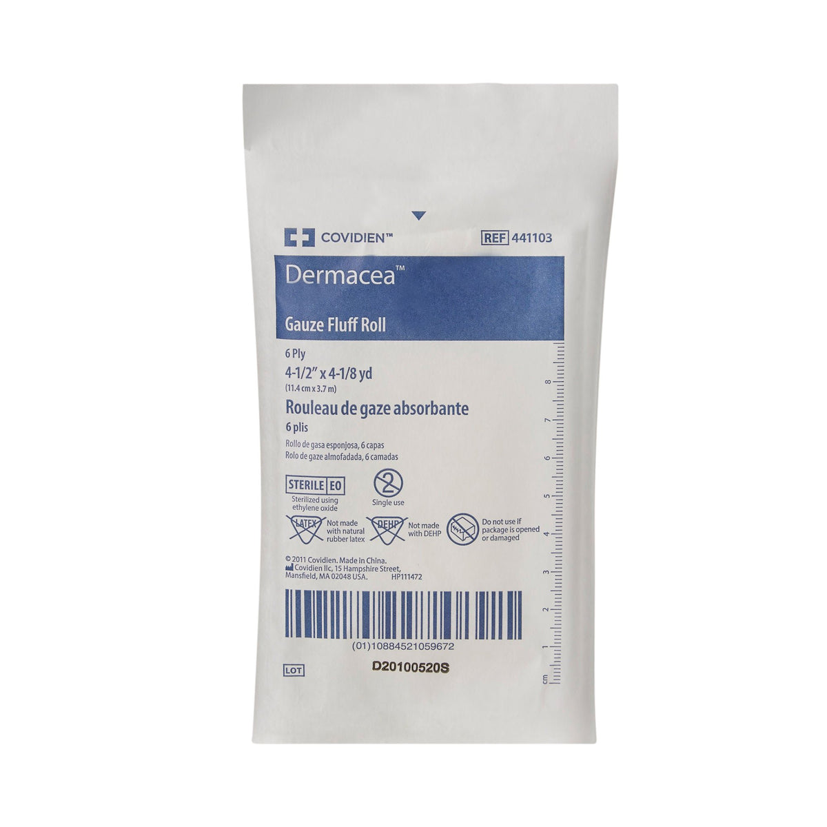 Dermacea™ Sterile Fluff Bandage Roll, 4-1/2 Inch x 4-1/10 Yard, 6-Ply