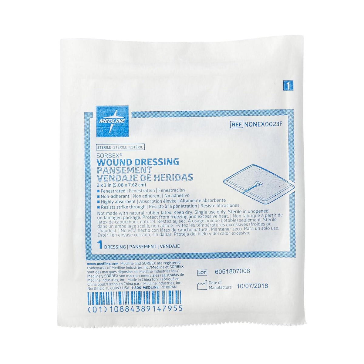 Sorbex™ Sterile Absorbent Dressing, 2 x 3 Inch, EA/1