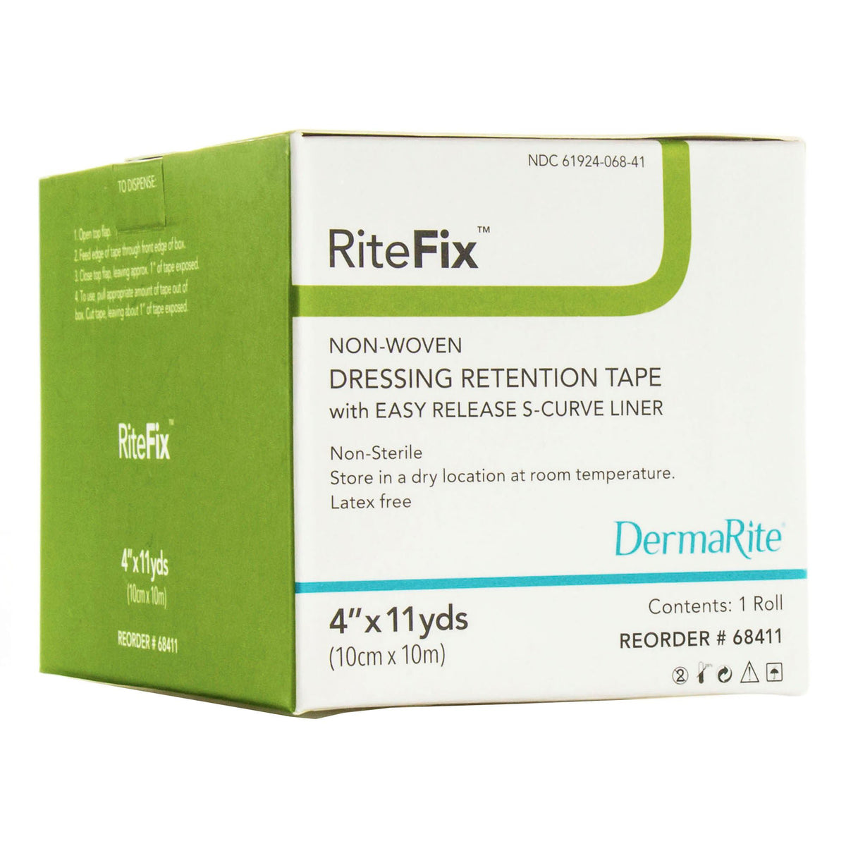 RiteFix™ Nonwoven Dressing Retention Tape, 4 Inch x 11 Yard, White, BX/1