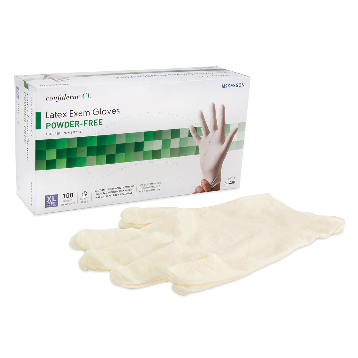 McKesson Confiderm® CL Latex Exam Glove, Extra Large, Ivory, BX/100