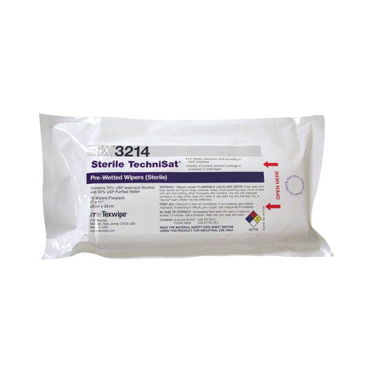 TechniSat® Pre-Saturated Nonwoven Cleanroom Wipes, PK/50