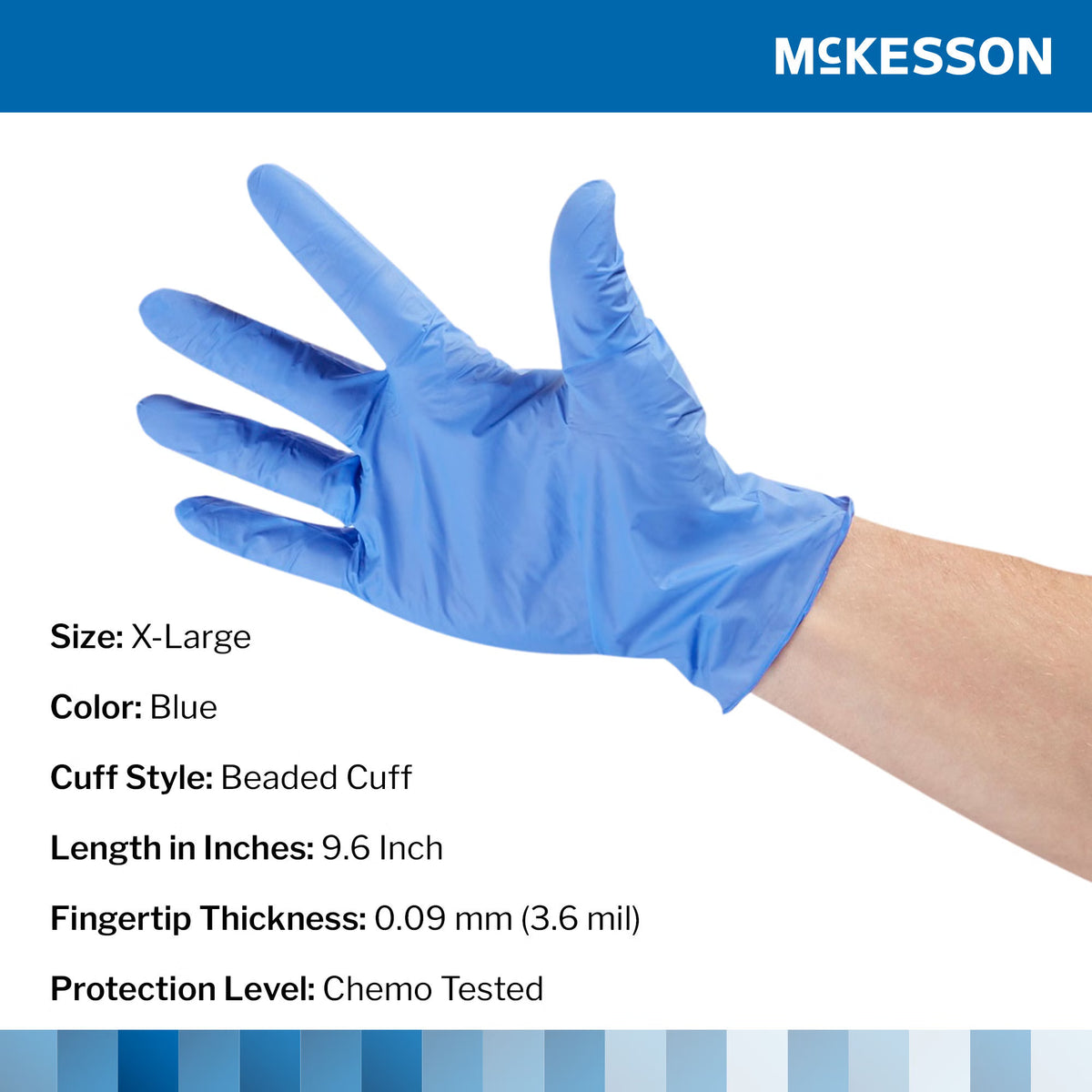 McKesson Confiderm® 3.5C Nitrile Exam Glove, Extra Large, Blue