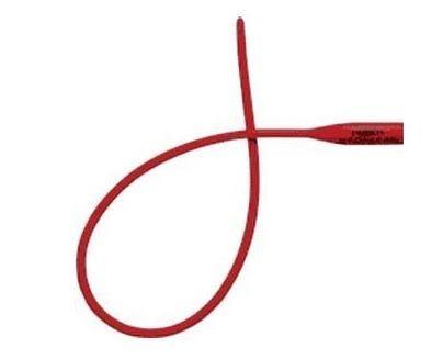 Medline Red Rubber Latex All-Purpose Intermittent Catheter, 16 Fr, 16", Coude Tip