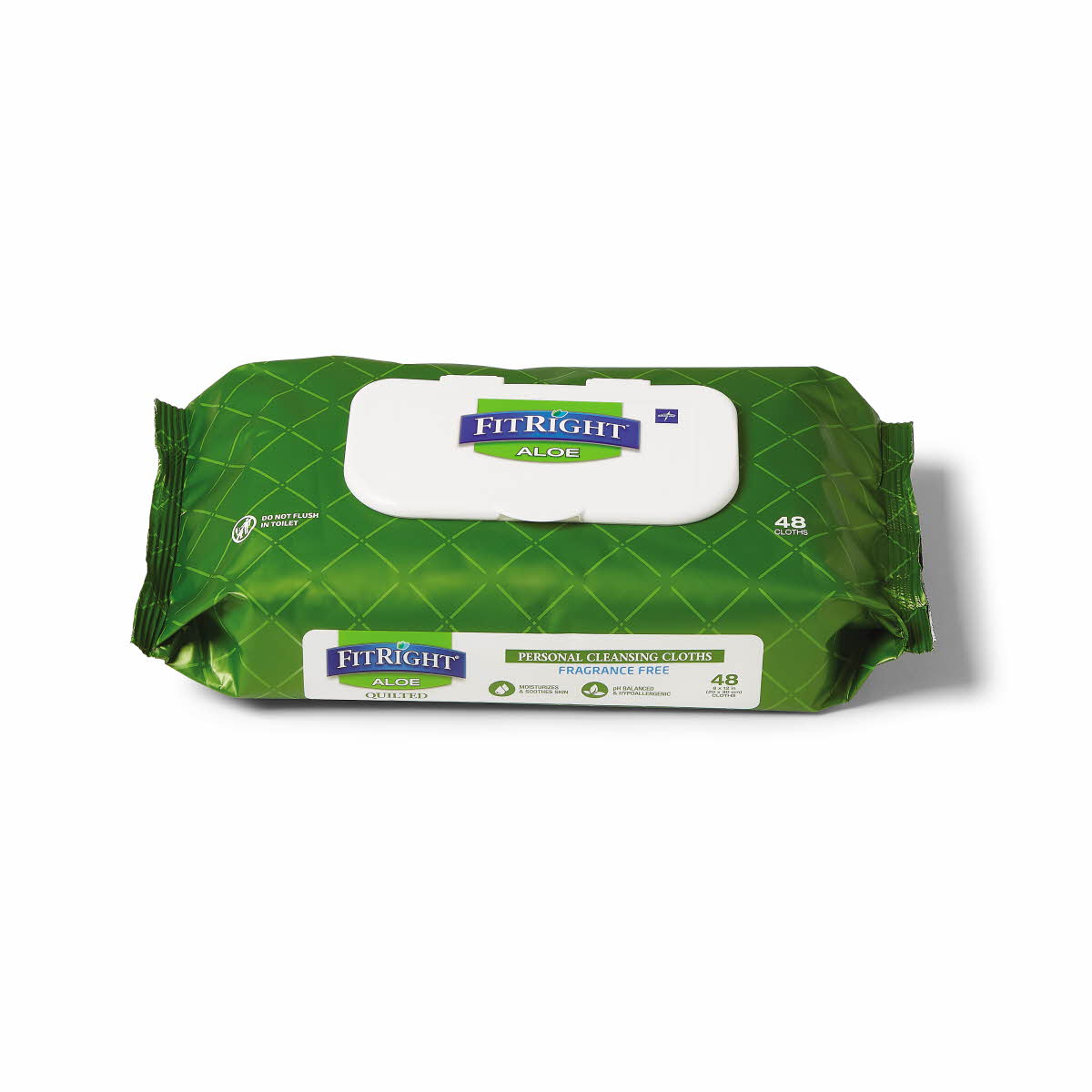 FitRight Aloe Quilted Personal Cleansing Wipes, PK/48