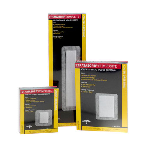 Stratasorb Composite Island Dressing, 4" x 10", Pad Size 2" x 8", EA/1