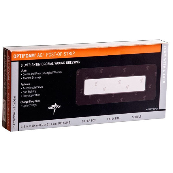 Optifoam Antimicrobial Post-Op Strips, 3.5" x 10" Pad Size 1.5" x 8"