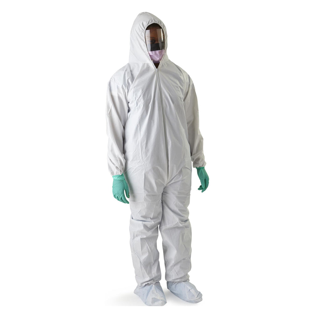 Anti-Static Microporous Breathable Coveralls with Hood and Boots, 3X-Large