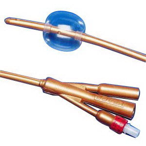 Dover 3-Way 100% Silicone Foley Catheter, 18 Fr, 30 cc