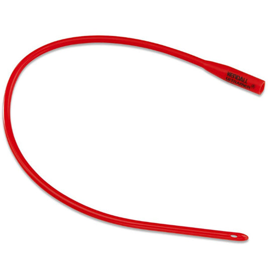Cardinal Health Dover Robinson Red Rubber Smooth Rounded Tip Urinary Urethral Catheter, 24FR