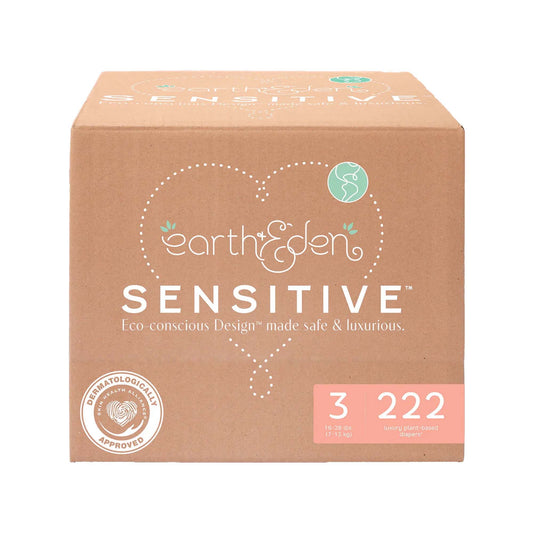Earth & Eden Sensitive Baby Diapers, Size 3 for Babies Weighing 16 – 28 lbs., CS/222