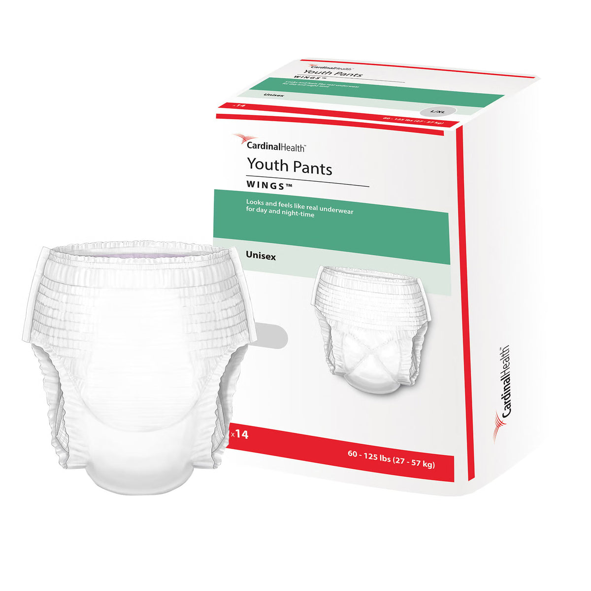 Curity Youth Pants Unisex, Large, Heavy Absorbency, 60 – 125 lbs, CS/4