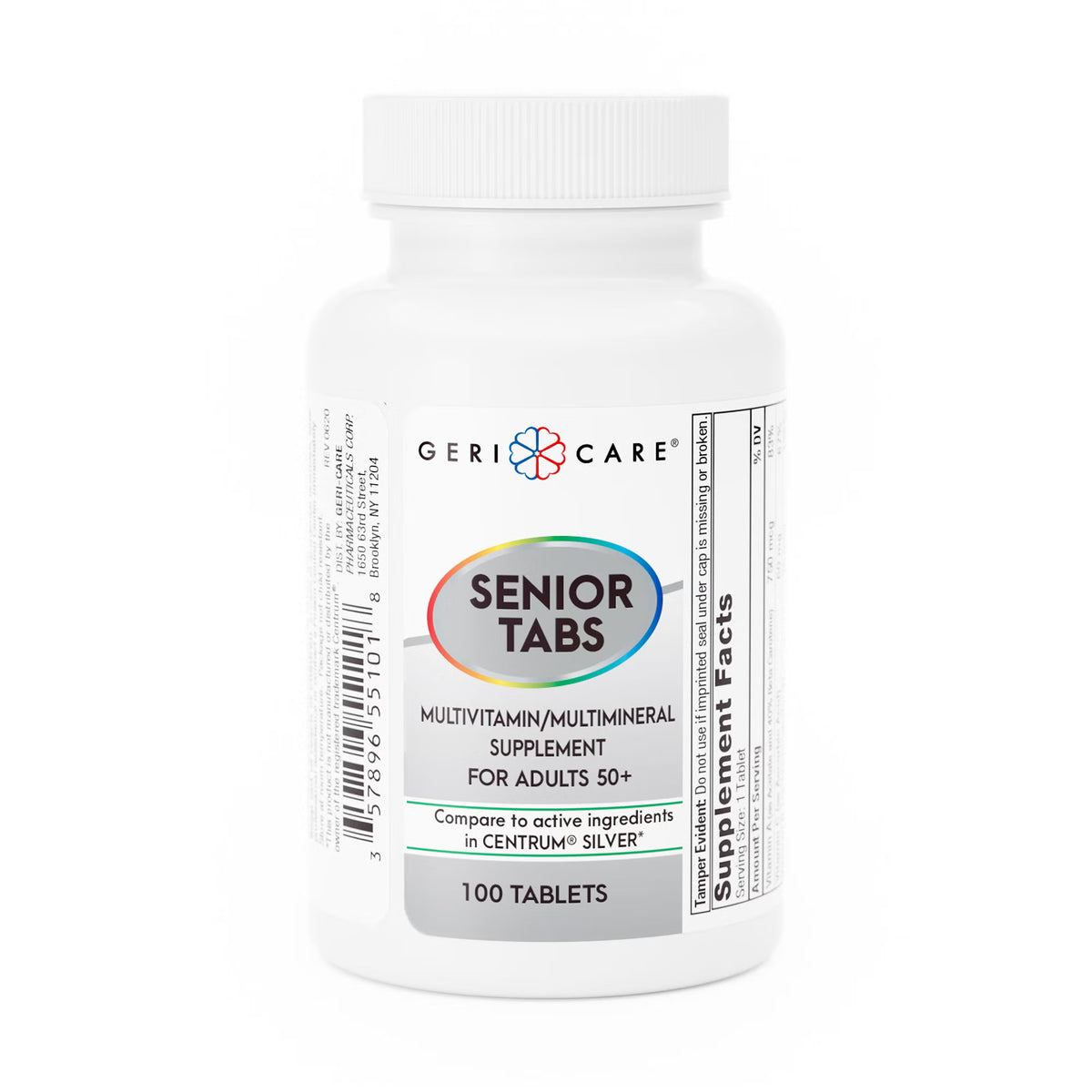 Geri-Care® Senior Tabs Multivitamin/Multimineral Supplement for Adults 50+, BT/1