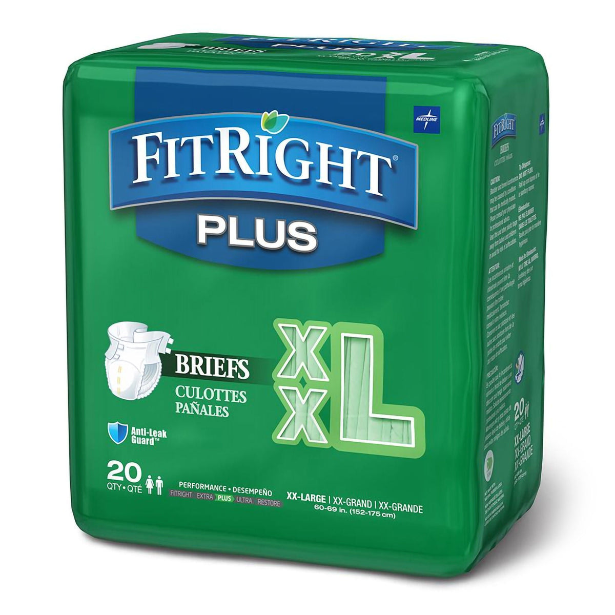 FitRight™ Plus Anti-Leak Guard Briefs, 2X-Large, BG/20