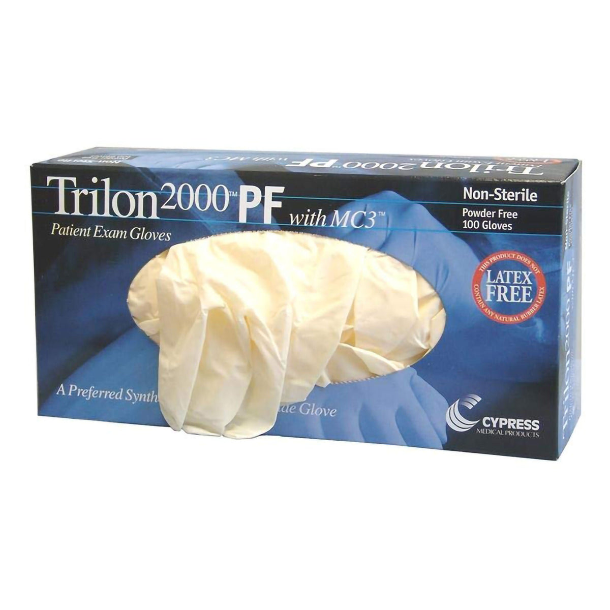 Trilon 2000® PF with MC3® Stretch Vinyl Exam Glove, Extra Large, Ivory, BX/100