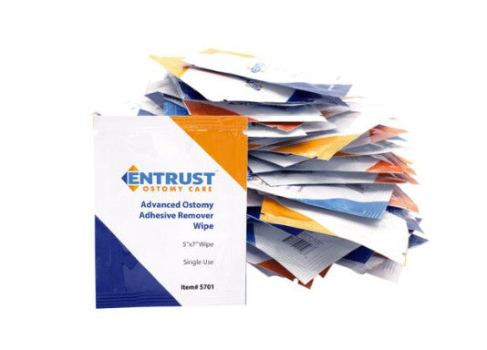 Entrust 5" x 7" Ostomy Adhesive Remover Wipes, 50 Count, BX/50