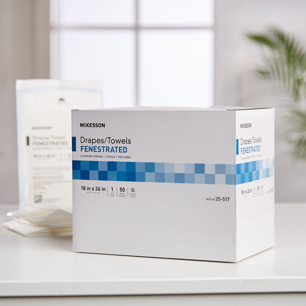 McKesson Sterile Poly Lined Towel Drape, 18 x 26 Inch