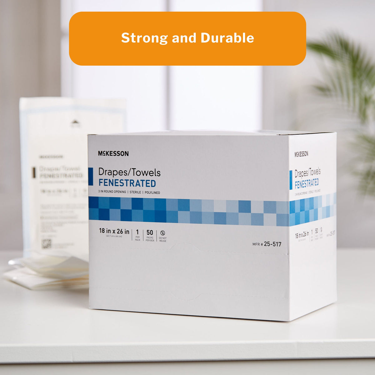 McKesson Sterile Poly Lined Towel Drape, 18 x 26 Inch