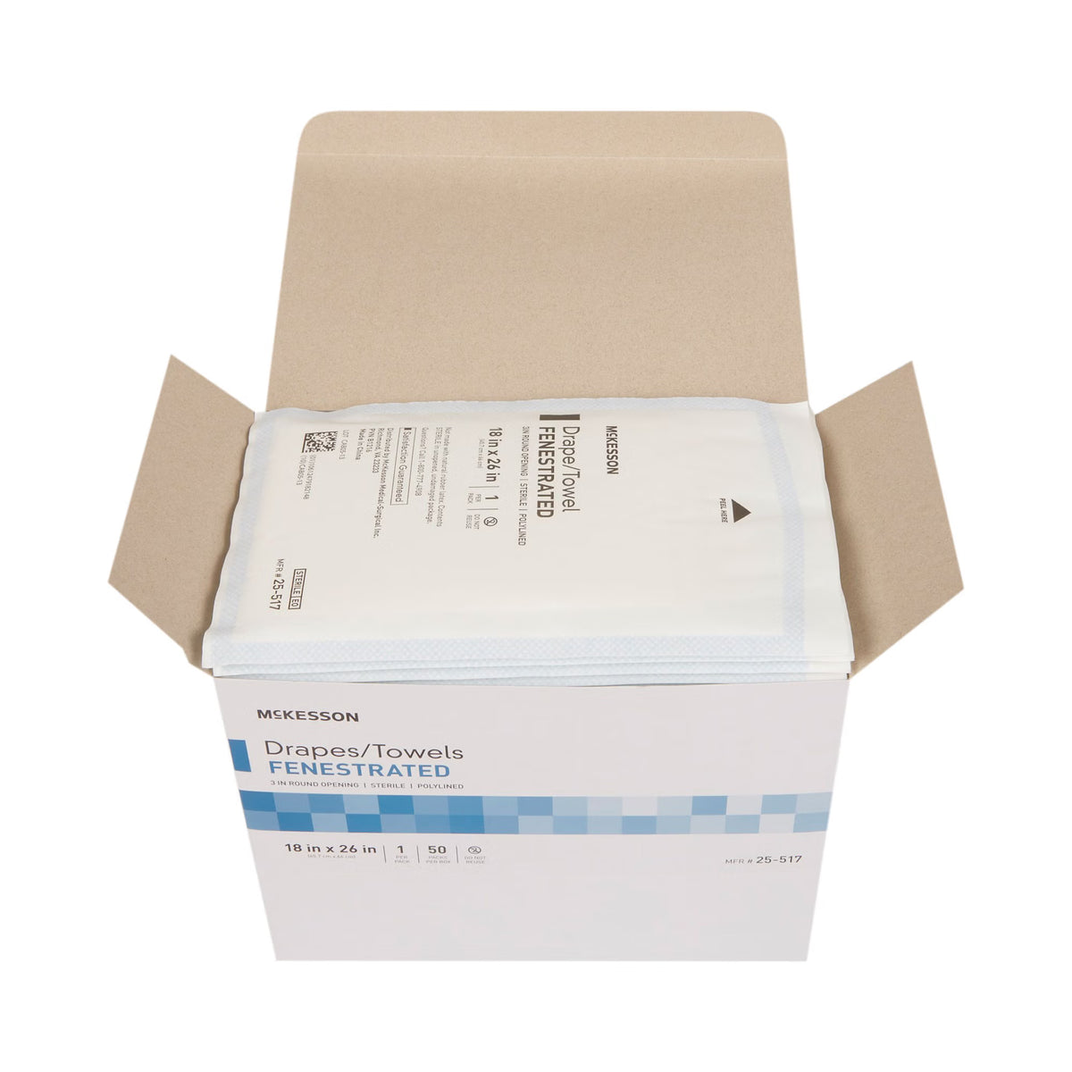 McKesson Sterile Poly Lined Towel Drape, 18 x 26 Inch