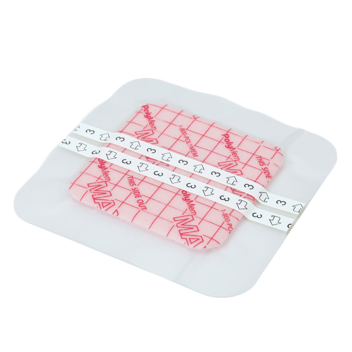 PolyMem® Max® Adhesive with Border Foam Dressing, 6 x 6 Inch, EA/1