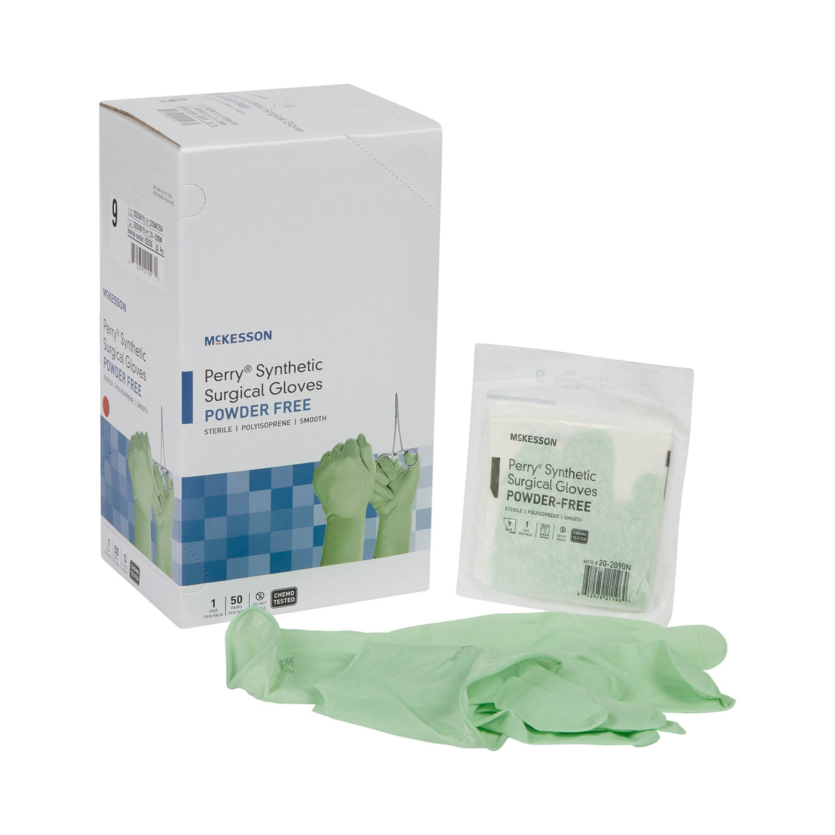 McKesson Perry® Performance Plus Polyisoprene Surgical Glove, Size 9, Green, CS/200