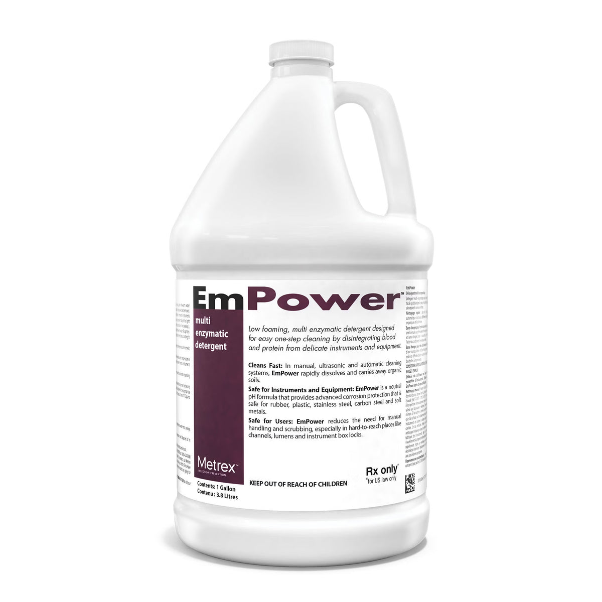 EmPower® Dual Enzymatic Instrument Detergent, 1 gal Jug, CS/4