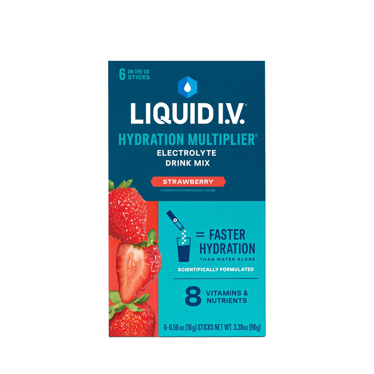 Oral Electrolyte Solution Liquid I.V. Hydration Multiplier® Strawberry Flavor 0.56 oz.
