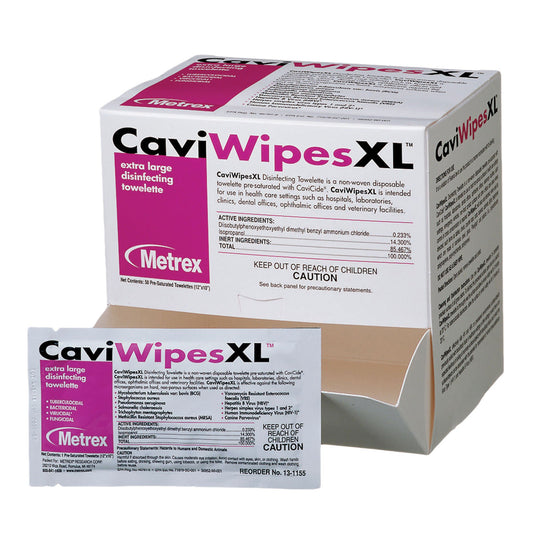 Metrex CaviWipes Surface Disinfectant Alcohol-Based Wipes, 10 x 12 Inch, BX/50